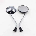 Round Side Mirror for EV Scooter, Scooty & Round Chrome Mirror | Left & Right Side Mirror Set, 1 Pair