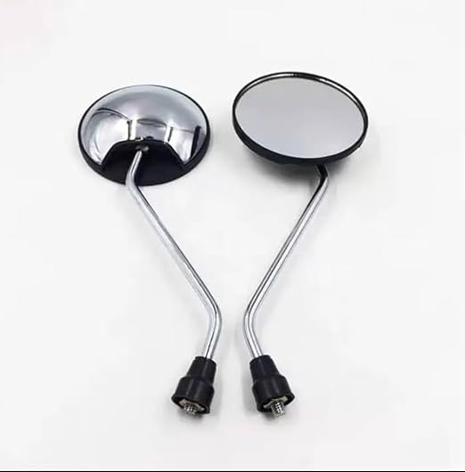 Round Side Mirror for EV Scooter, Scooty & Round Chrome Mirror | Left & Right Side Mirror Set, 1 Pair