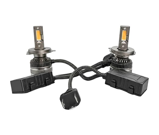 VV 500W Pair H4 Socket LED Headlight Bulb | Pack of 2 LED Bulbs | 6500K Super Bright White Headlight | Built-in Cooling Fan