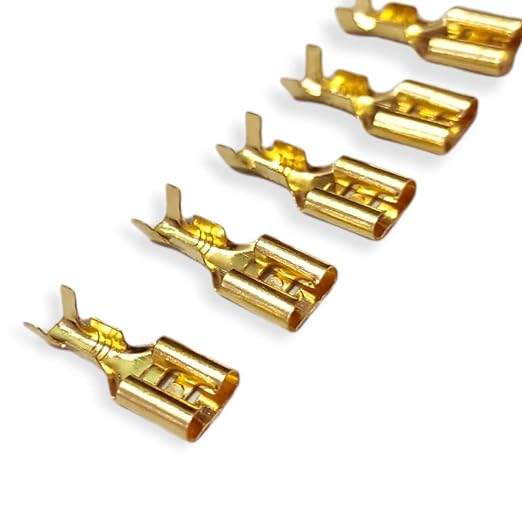 500 pcs 6mm Thimble Brass, Crimp Female Brass Thimble for Bike, AC Wire Connector